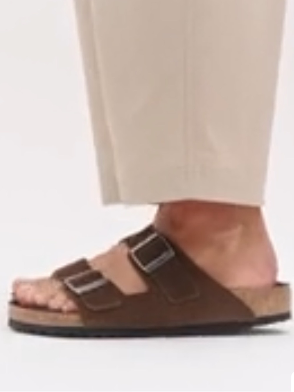 Birkenstock Arizona Suede Double Buckle Sandal - Brown (Men) - Picture 3 of 8